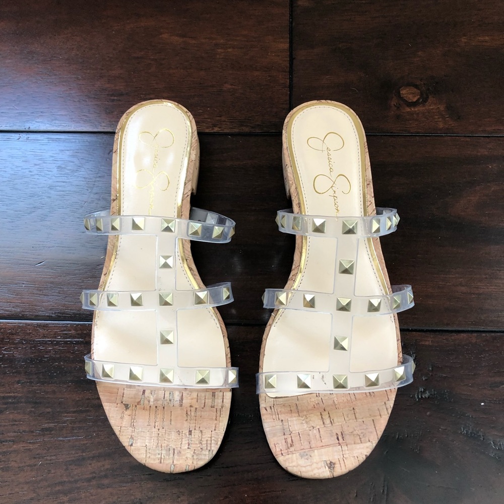 Jessica Simpson Caira 2 Slides! - Gold Size 9